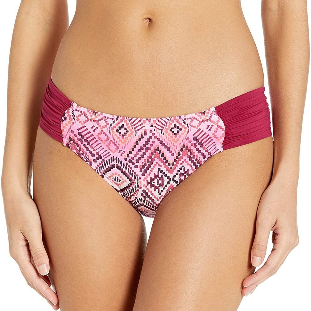 La Blanca Geometric Side Shirred Bikini Bottom